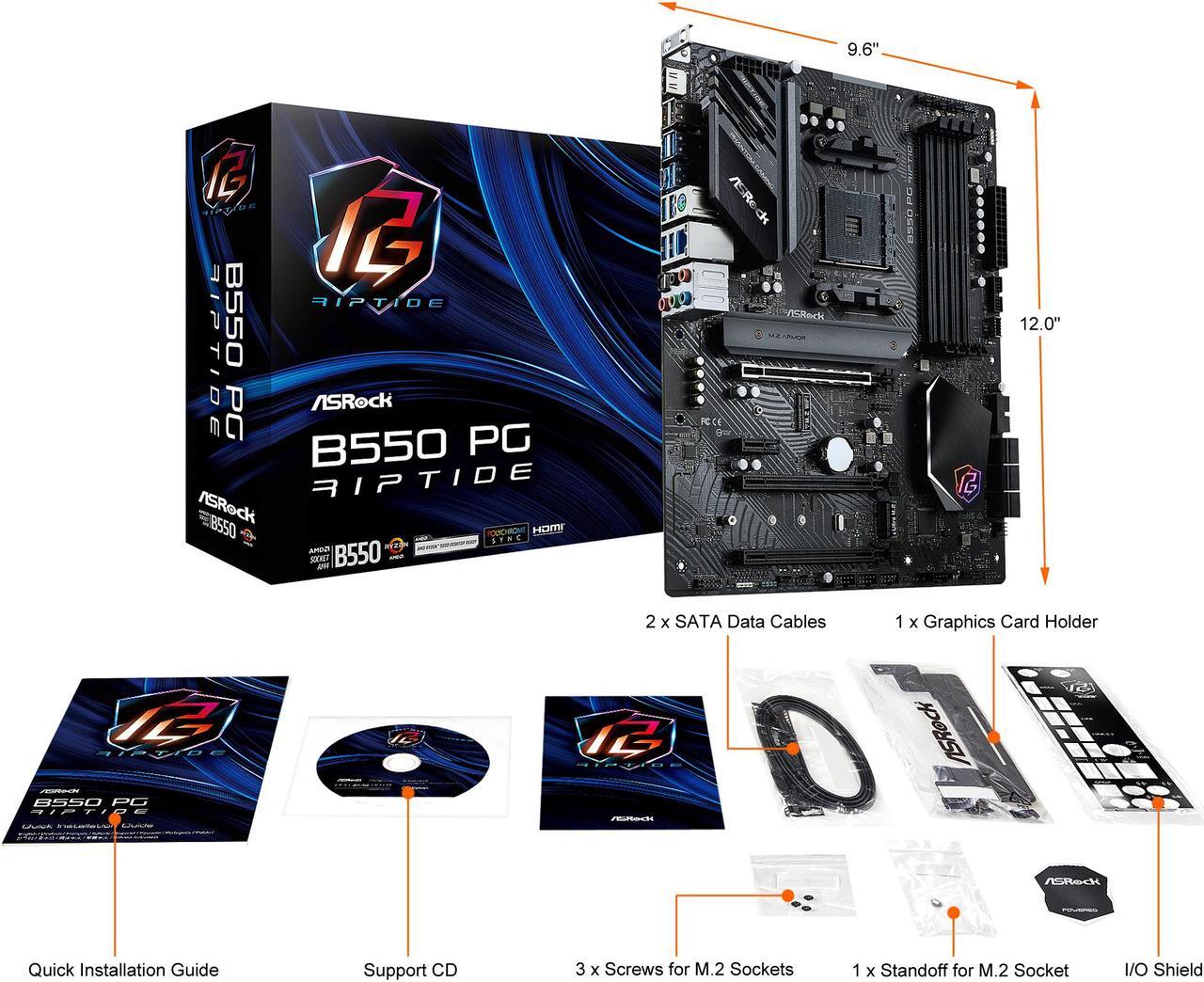 Alt view image 9 of 11 - ASRock B550 PG RIPTIDE AM4 AMD B550 ATX AMD Motherboard