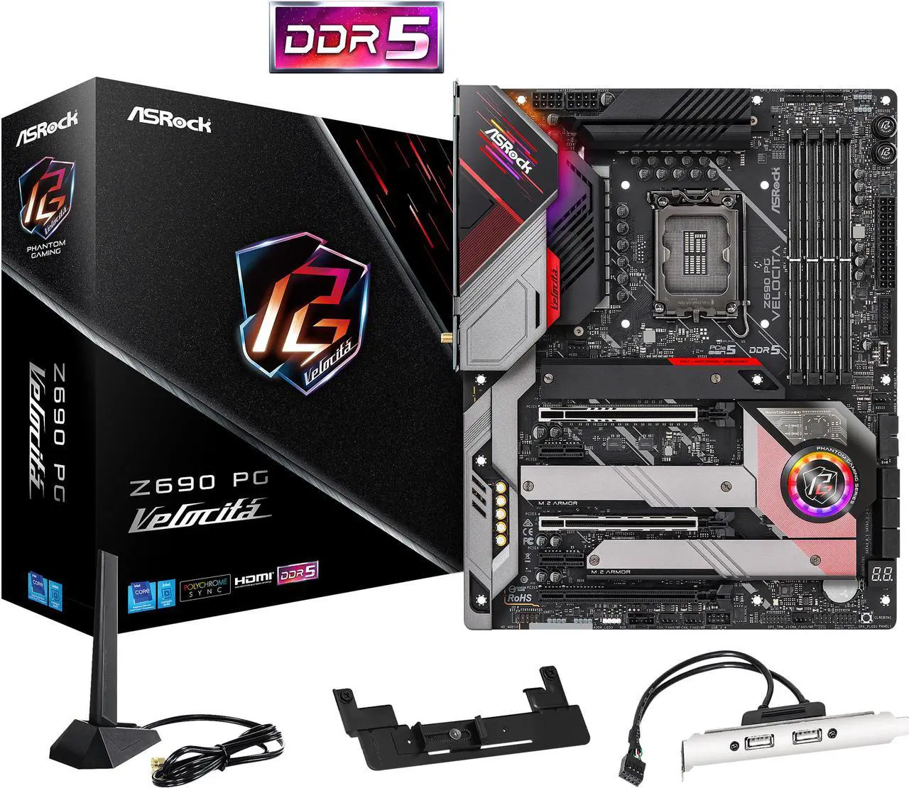 Main image of ASRock Z690 PG Velocita LGA 1700 (14th,13th,12th Gen) Intel Z690 SATA 6Gb/s DDR5 ATX Intel Motherboard