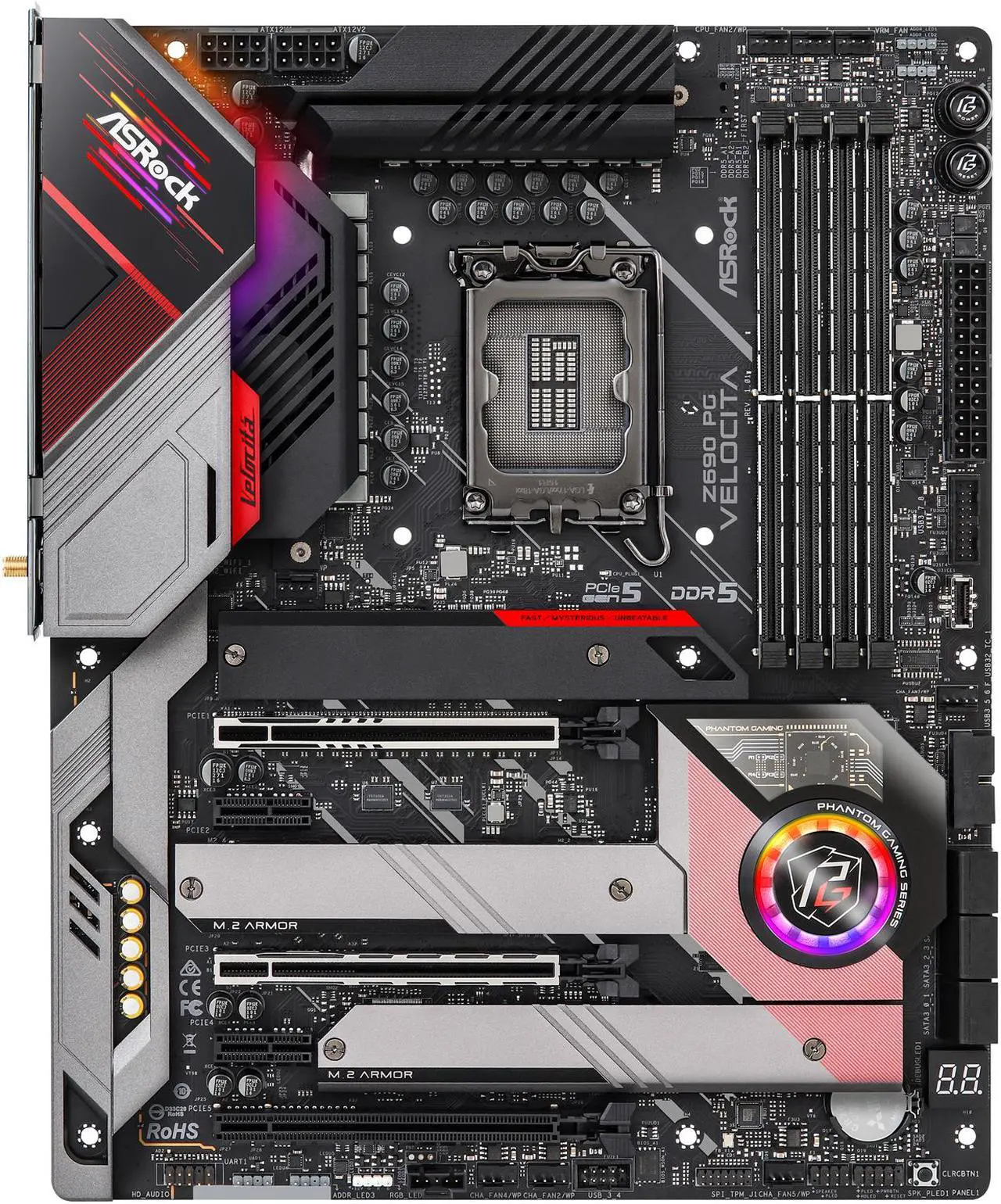 Alt view image 3 of 7 - ASRock Z690 PG Velocita LGA 1700 (14th,13th,12th Gen) Intel Z690 SATA 6Gb/s DDR5 ATX Intel Motherboard