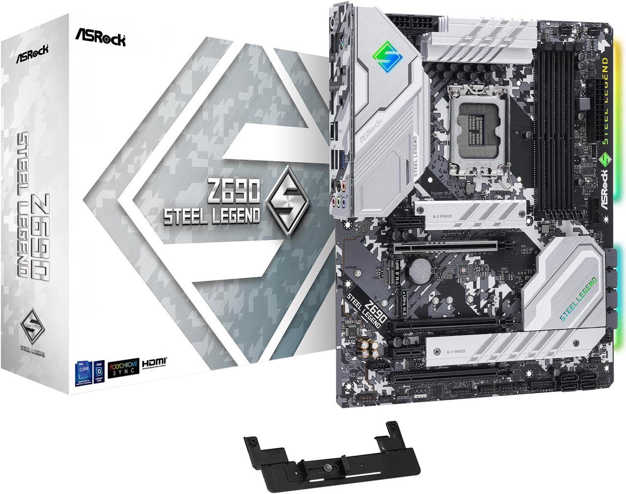 ASRock Z690 Steel Legend LGA 1700 (14th,13th,12th Gen) Intel Z690 SATA 6Gb/s DDR4 ATX Intel Motherboard