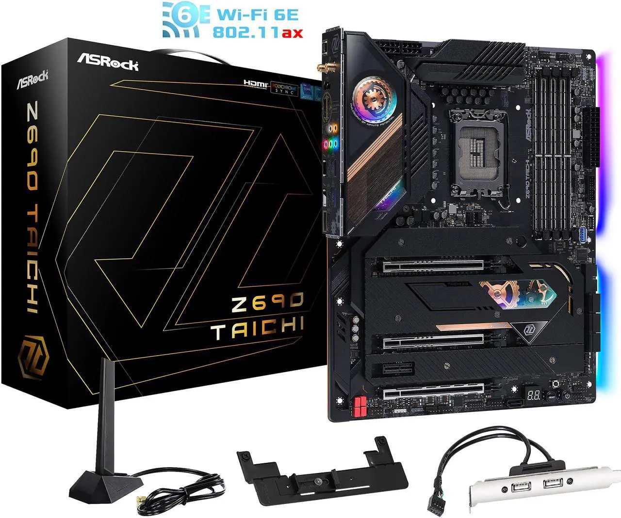 Alt view image 12 of 13 - ASRock Z690 Taichi LGA 1700 Intel Z690 SATA 6Gb/s DDR5 ATX Intel Motherboard