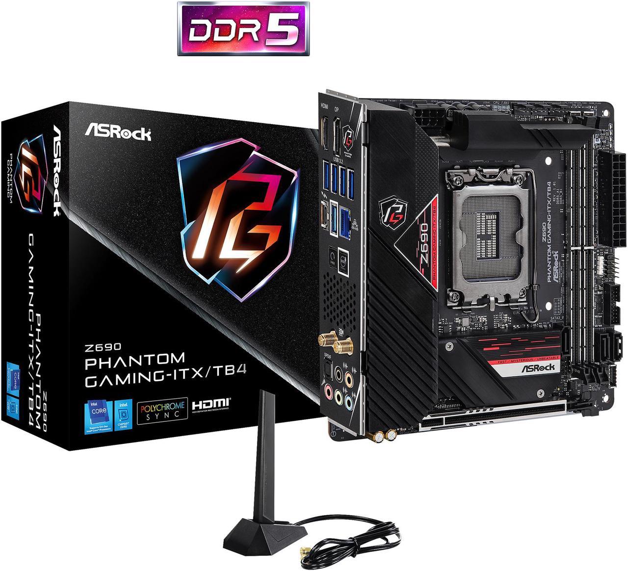 ASRock Z690 Phantom Gaming-ITX/TB4 LGA 1700 (14th,13th,12th Gen) Intel Z690 SATA 6Gb/s DDR5 Mini ITX Intel Motherboard