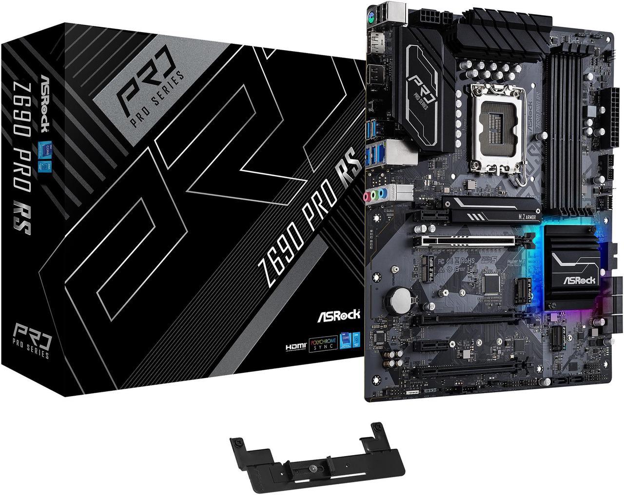 ASRock Z690 Pro RS LGA 1700 (14th,13th,12th Gen) Intel Z690 SATA 6Gb/s DDR4 ATX Intel Motherboard