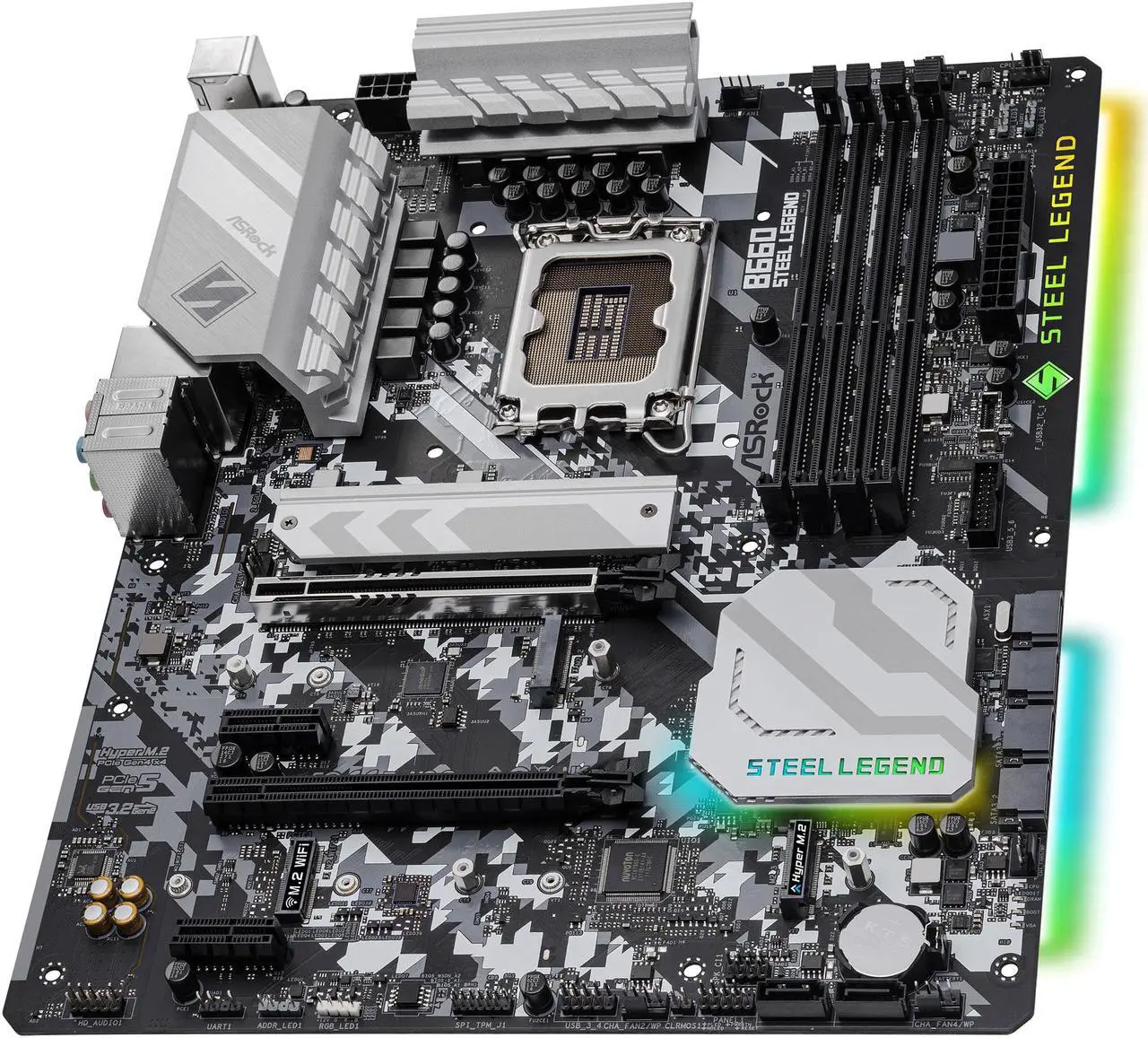 Alt view image 4 of 9 - ASRock B660 STEEL LEGEND LGA 1700 Intel B660 SATA 6Gb/s DDR4 ATX Intel Motherboard