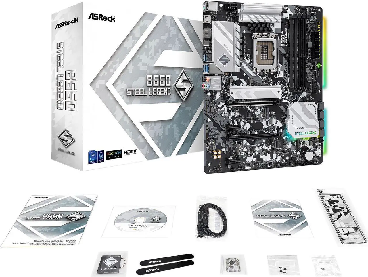 Alt view image 7 of 9 - ASRock B660 STEEL LEGEND LGA 1700 Intel B660 SATA 6Gb/s DDR4 ATX Intel Motherboard