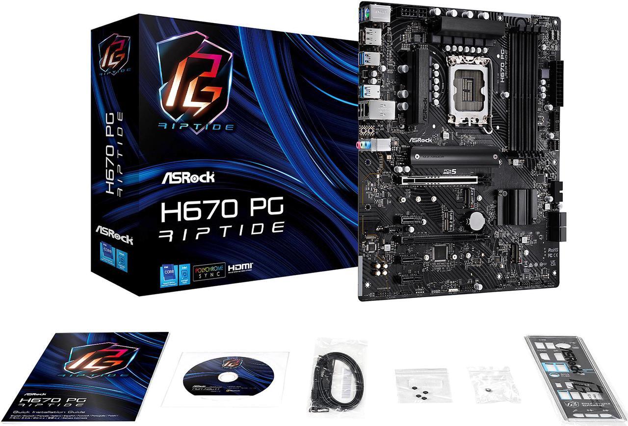 Alt view image 8 of 10 - ASRock H670 PG RIPTIDE LGA 1700 Intel H670 SATA 6Gb/s DDR4 ATX Motherboard