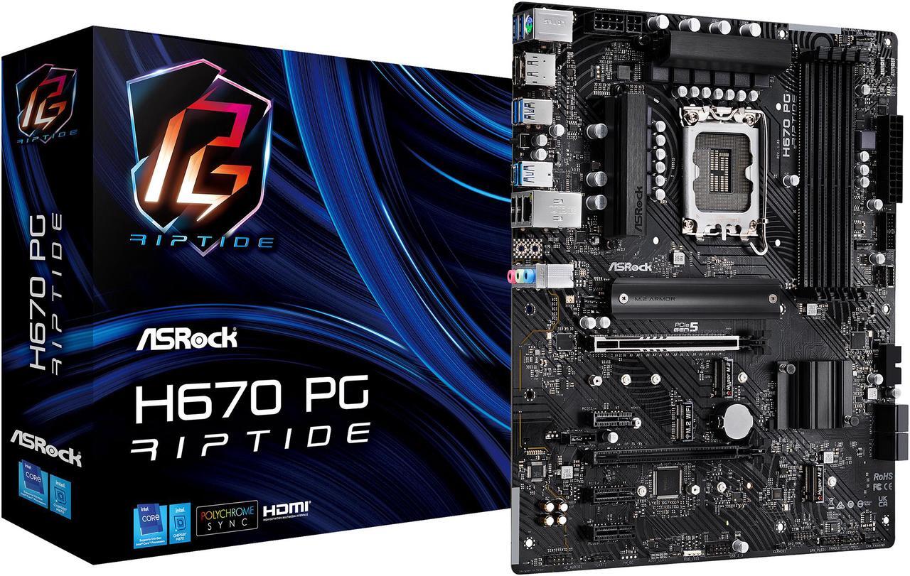 Alt view image 10 of 10 - ASRock H670 PG RIPTIDE LGA 1700 Intel H670 SATA 6Gb/s DDR4 ATX Motherboard