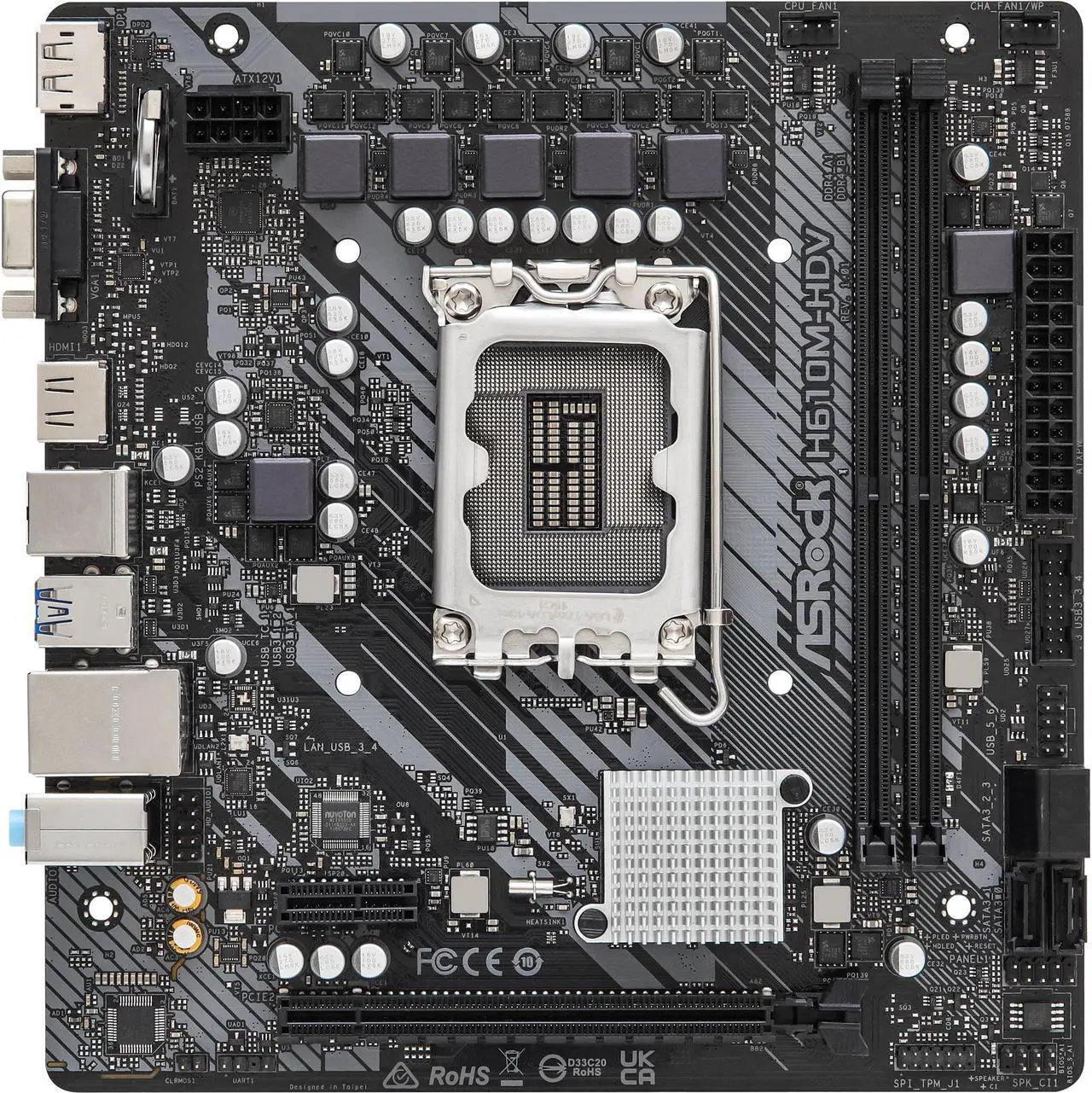 Main image of ASRock H610M-HDV LGA 1700 Intel H610 SATA 6Gb/s DDR4 Micro ATX Motherboard