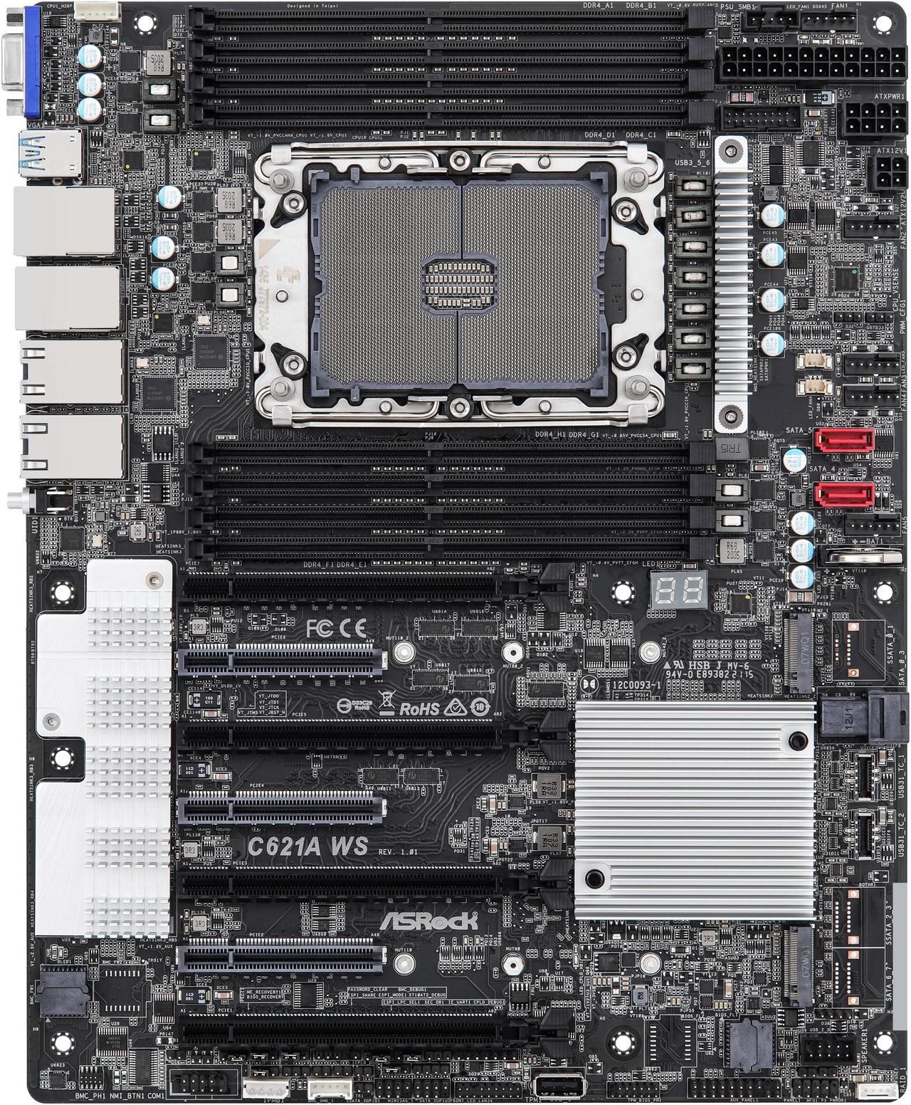 ASRock C621A WS LGA 4189 Intel C621A SATA 6Gb/s ATX Intel Motherboard