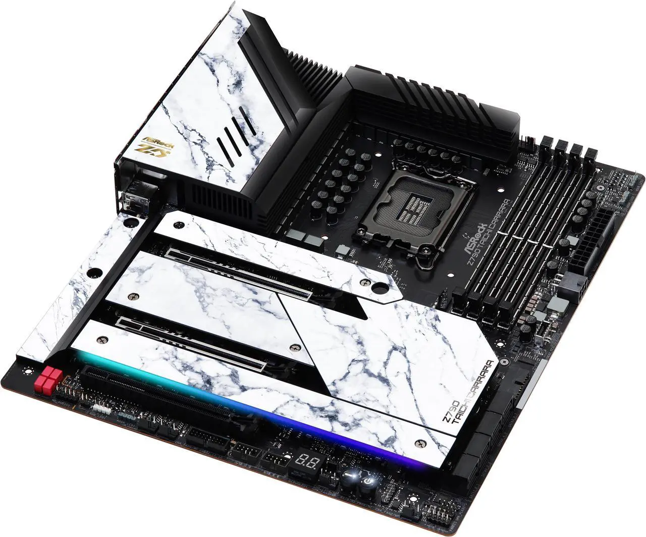 Alt view image 3 of 7 - ASRock Z790 TAICHI CARRARA LGA1700 (14th,13th,12th Gen) EATX Mainboard, 4 slots DDR5, 2 PCIE 5.0 x16, 5 M.2 slots, 2.5Gb Lan, WIFI 6E, 5.1 audio ALC4082, Optical SPDIF port, 2 USB4 Thunderbolt Type-C, 24+1+2 Power Phase