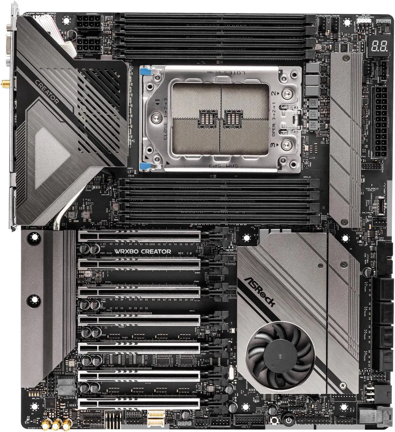 Alt view image 2 of 6 - ASRock WRX80 CREATOR R2.0 AMD WRX80 SATA 6Gb/s Extended ATX AMD Motherboard EATX AMD Ryzen Threadripper PRO 3000WX/ 5000WX Dual 10Gbe LAN 1 Dedicated IPMI 2 Thunderbolt™ 4 Type-C