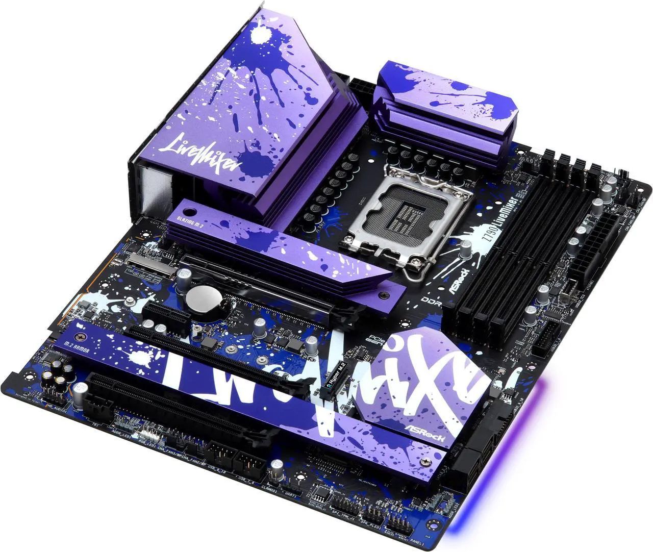 Alt view image 4 of 7 - ASRock Z790 LiveMixer Intel LGA1700 (14th,13th,12th Gen) ATX Mainboard, 4 slots DDR5, PCIE 5.0 x16, 2.5Gb Lan, 7.1 Nahimic Audio, Front USB3.2 Gen2X2 Type_C, 14+1+1 Power Phase, AMD Crossfire support