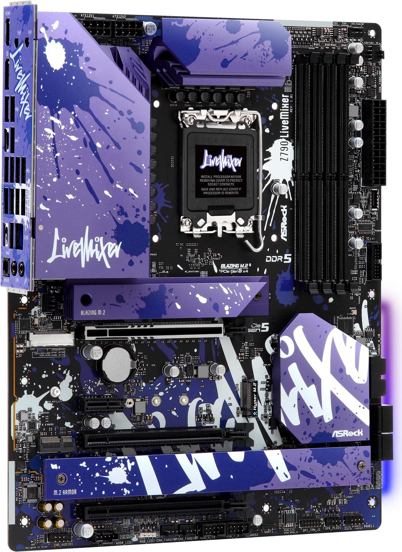 Alt view image 5 of 7 - ASRock Z790 LiveMixer Intel LGA1700 (14th,13th,12th Gen) ATX Mainboard, 4 slots DDR5, PCIE 5.0 x16, 2.5Gb Lan, 7.1 Nahimic Audio, Front USB3.2 Gen2X2 Type_C, 14+1+1 Power Phase, AMD Crossfire support