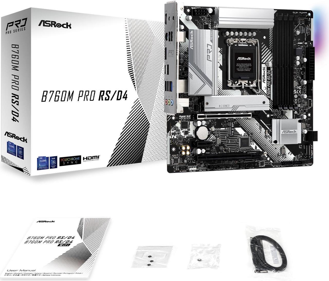 ASRock B760M Pro RS LGA 1700 DDR4 Micro ATX Motherboard