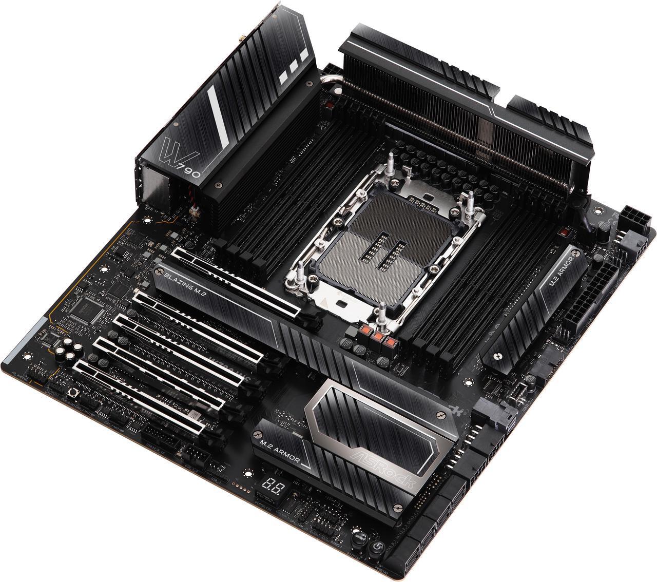 Alt view image 4 of 7 - ASRock W790 WS Intel® W790 (LGA 4677) CEB workstation Extended ATX Motherboard 4 PCIe 5.0 x16, Dual Marvell AQUANTIA® 10 GbE and Intel® i225LM 2.5 GbE LAN, 2 USB4 Thunderbolt™ 4 Type-C