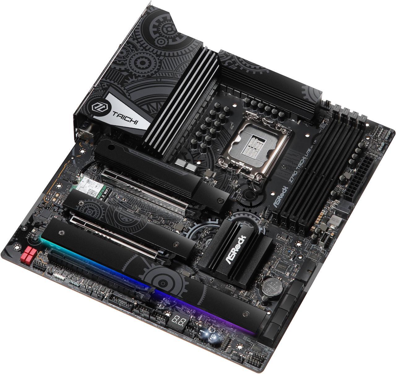 Alt view image 3 of 7 - ASRock Z790 Taichi Lite LGA 1700 (14th,13th,12th Gen) DDR5 Intel Z790 SATA 6Gb/s Extended ATX Motherboard