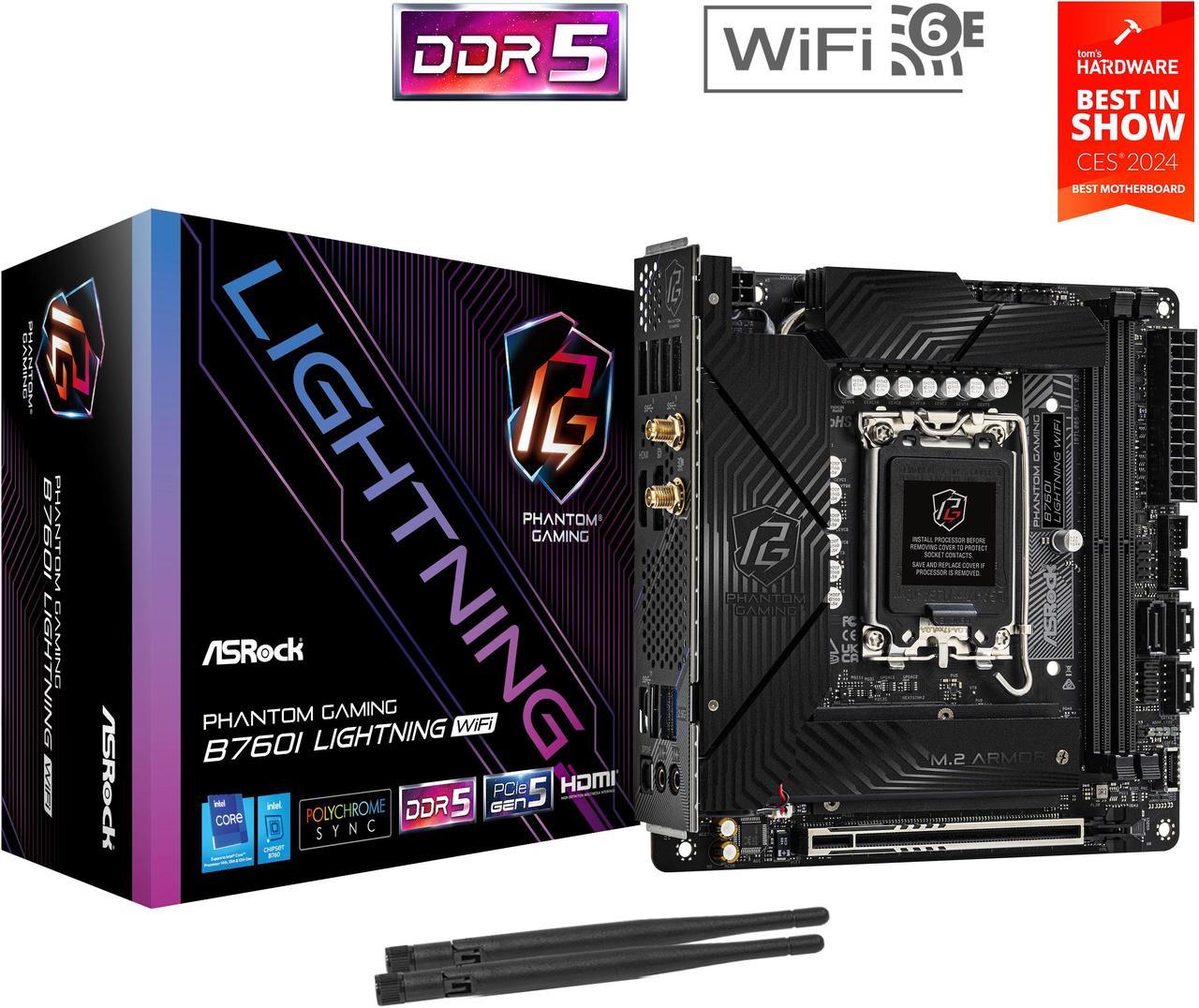 Asrock B760I Lightning Wifi LGA 1700 DDR5 Mini ITX Motherboard