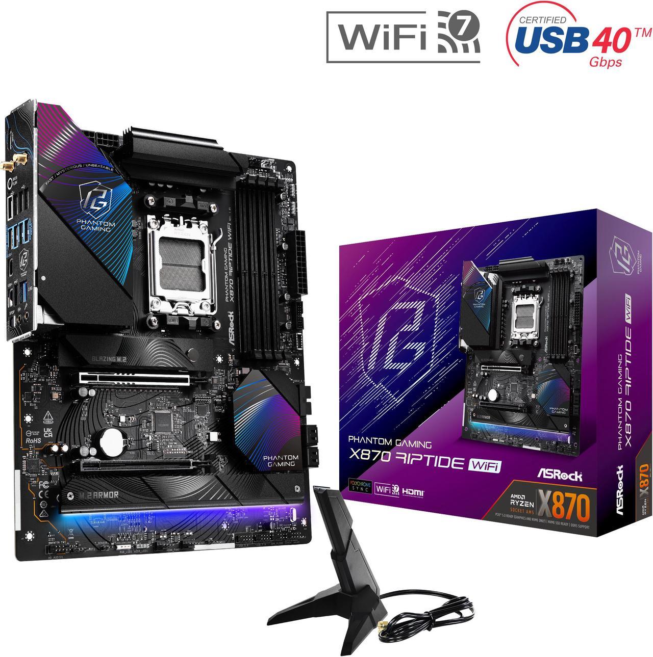 ASRock X870 RIPTIDE WIFI AM5 AMD X870 SATA 6Gb/s ATX Motherboard