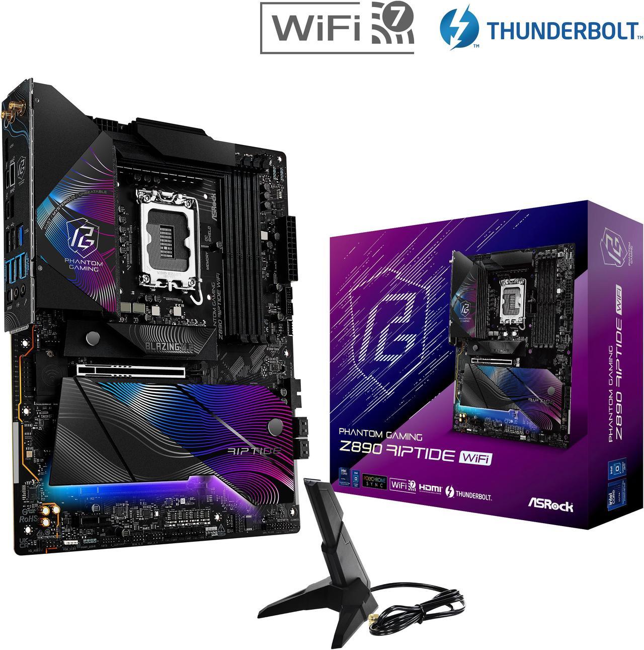 ASRock Z890 Riptide WiFi LGA 1851 Intel Z890 SATA 6Gb/s ATX Motherboard