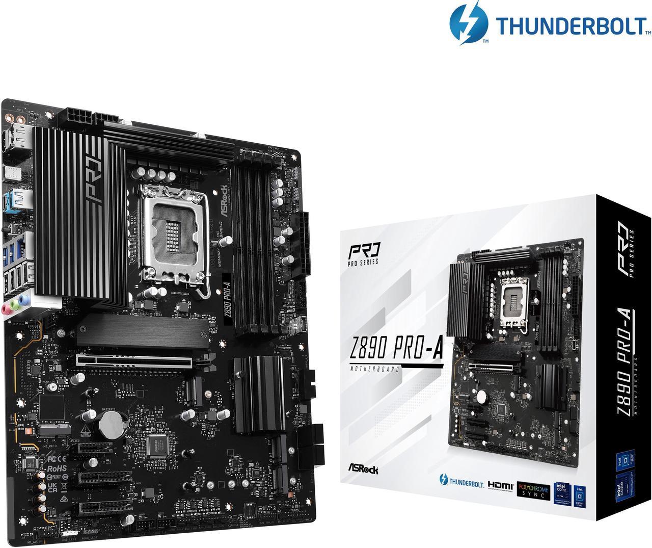 ASRock Z890 Pro-A LGA 1851 Intel Z890 SATA 6Gb/s ATX Motherboard