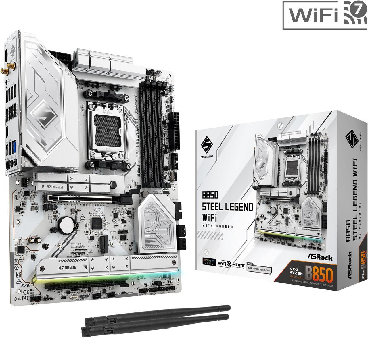 Main image of ASRock B850 STEEL LEGEND WIFI AM5 AMD B850 SATA 6Gb/s ATX Motherboard