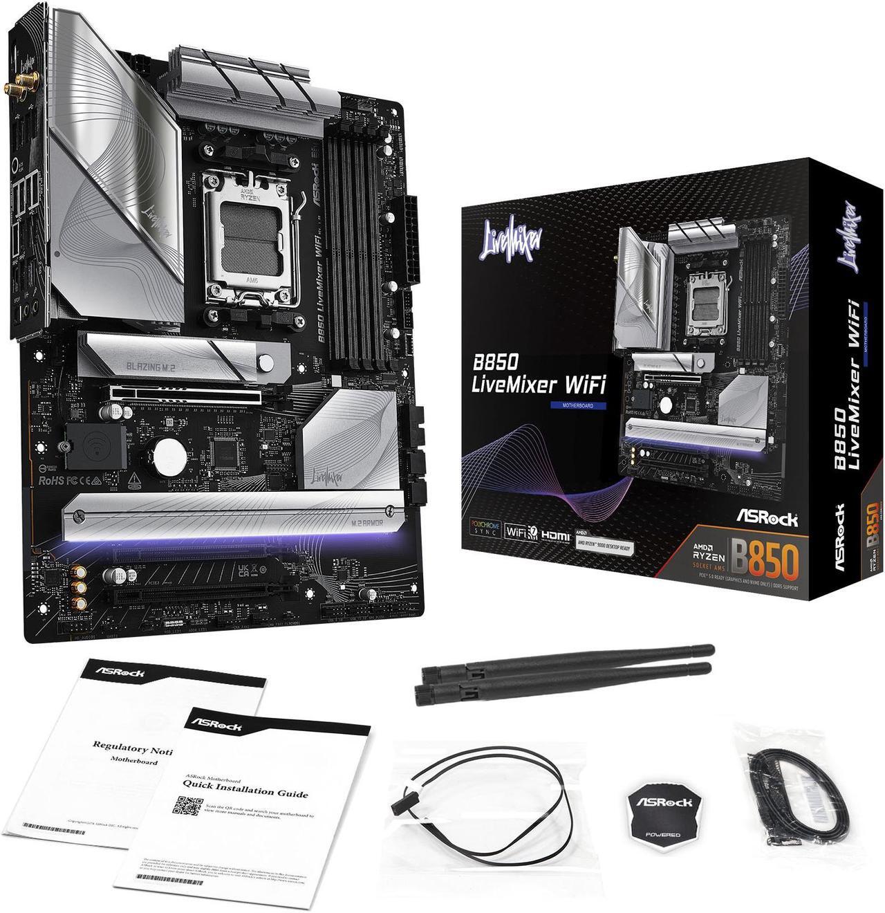 Alt view image 8 of 8 - ASRock B850 Live Mixer WiFi AM5 AMD B850 ATX Motherboard