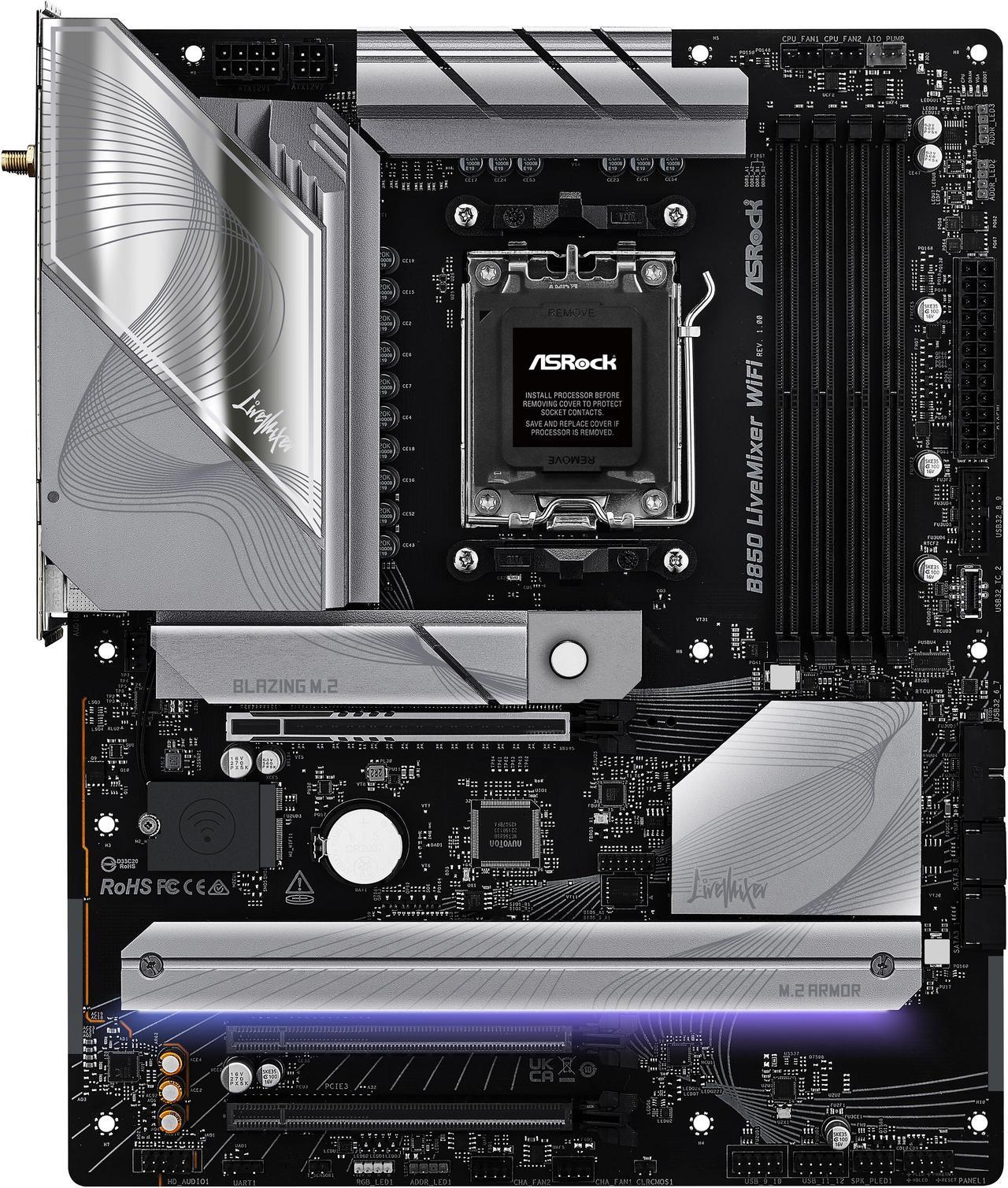 Alt view image 3 of 8 - ASRock B850 Live Mixer WiFi AM5 AMD B850 ATX Motherboard