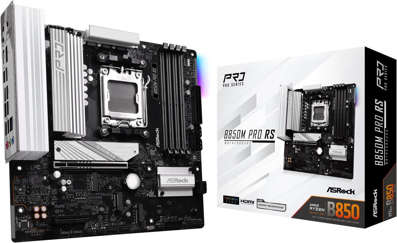 Main image of ASRock B850M Pro RS AM5 AMD B850 Micro ATX Motherboard
