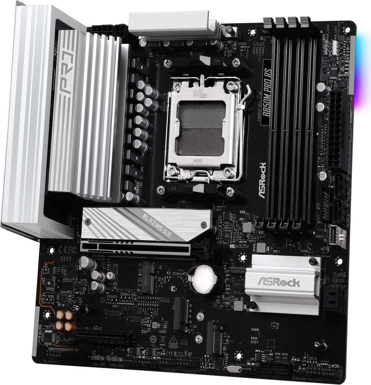 Alt view image 5 of 8 - ASRock B850M Pro RS AM5 AMD B850 Micro ATX Motherboard