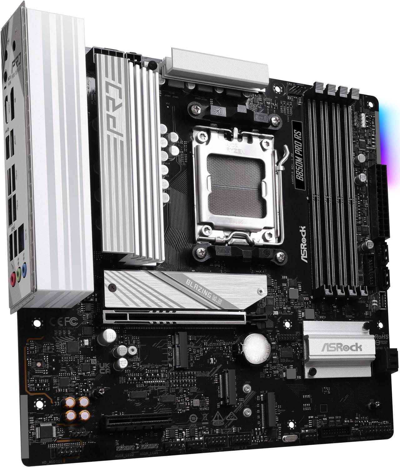 Alt view image 6 of 8 - ASRock B850M Pro RS AM5 AMD B850 Micro ATX Motherboard