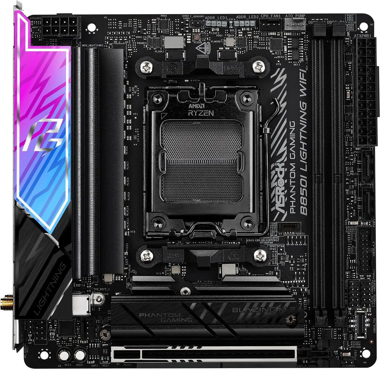 Alt view image 2 of 8 - ASRock B850I Lightning WiFi AM5 AMD B850 Mini ITX Motherboard