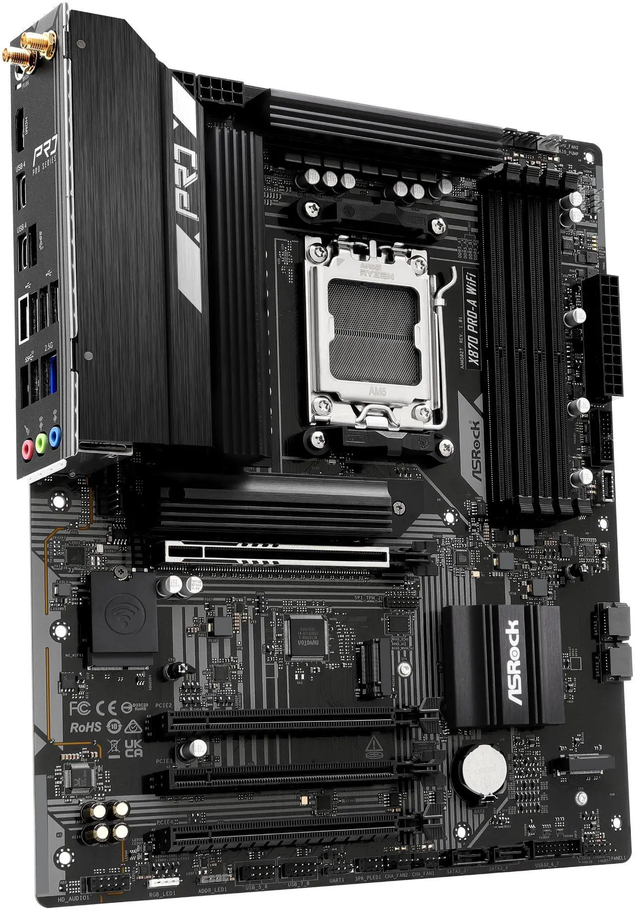 Alt view image 4 of 8 - Asrock X870 Pro-A WIFI AM5 AMD X870 ATX Motherboard
