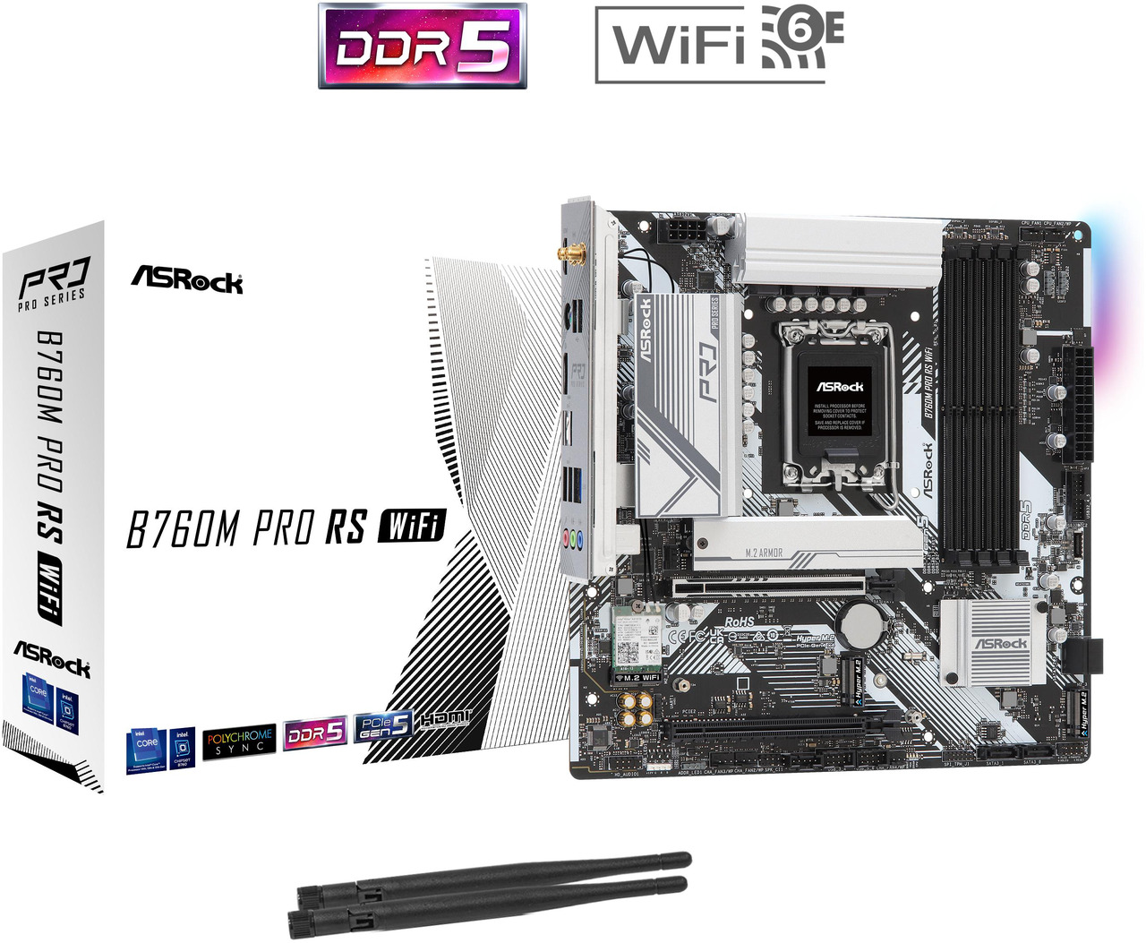 Open Box: ASRock B760M PRO RS WiFi LGA 1700 Micro ATX Motherboard - Newegg.com - Open Box condition - Image 9
