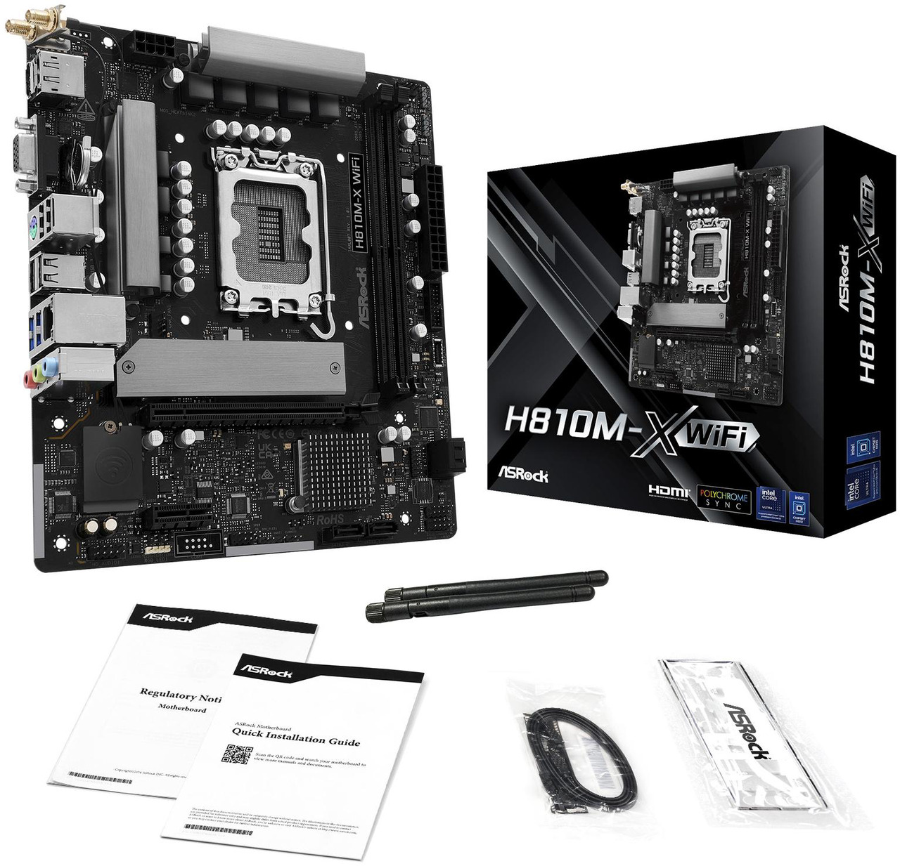 Open Box: ASRock H810M-X WIFI LGA 1851 Micro ATX Motherboard - Newegg.com - Open Box condition - Image 8