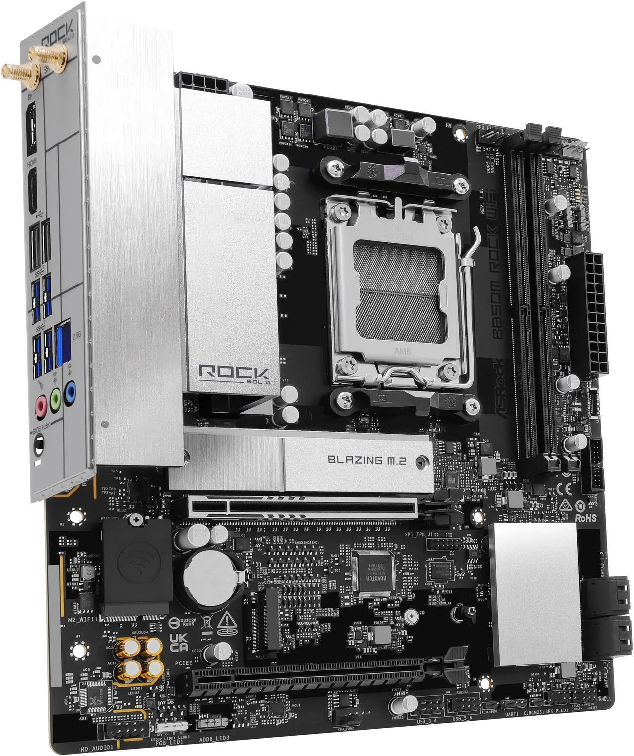 Motherboard ASRock B850M Rock WiFi Socket AM5 Micro ATX