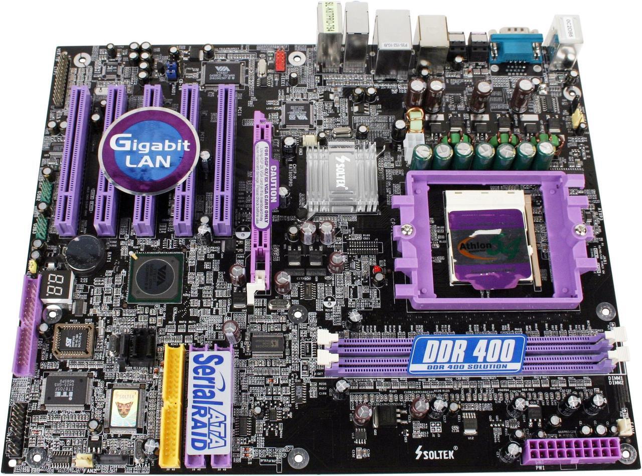Alt view image 2 of 5 - SOLTEK SL-K8TPro-754 754 VIA K8T800 ATX AMD Motherboard