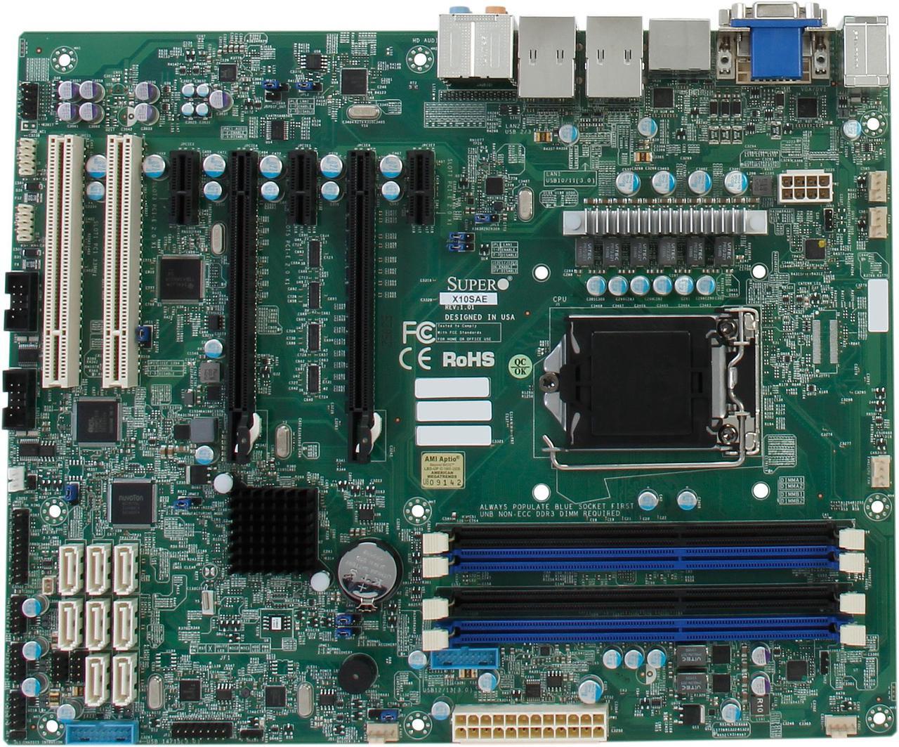 Alt view image 3 of 5 - SUPERMICRO MBD-X10SAE-O ATX Server Motherboard LGA 1150 Intel C226 DDR3 1600