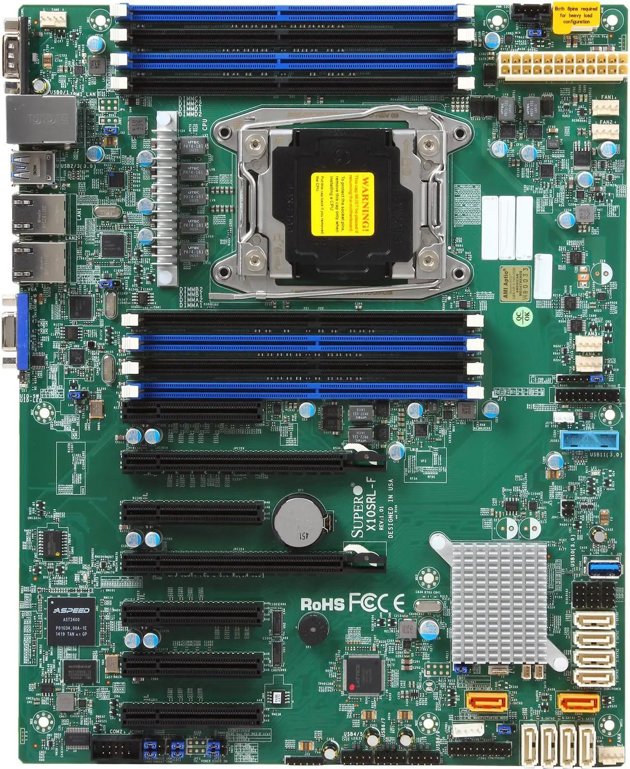 Alt view image 5 of 9 - SUPERMICRO MBD-X10SRL-F Server Motherboard LGA 2011 R3