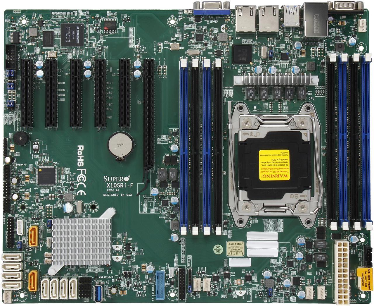Alt view image 4 of 5 - SUPERMICRO MBD-X10SRI-F Server Motherboard LGA 2011 R3