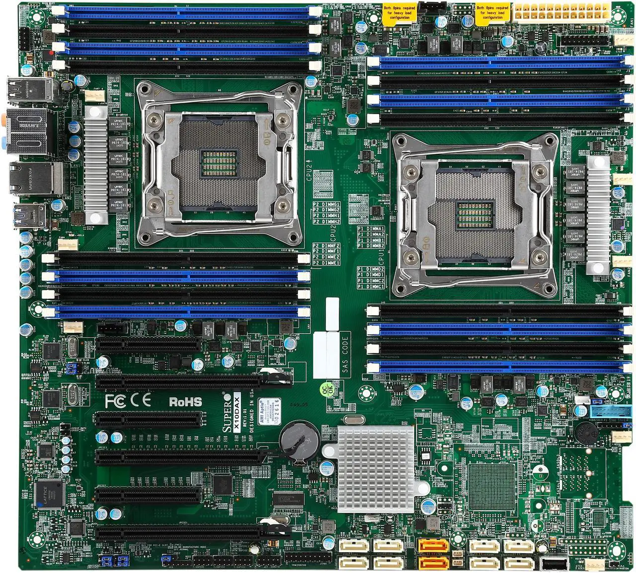 Alt view image 4 of 5 - SUPERMICRO MBD-X10DAX-O Extended ATX Server Motherboard Dual LGA 2011-3 Intel C612