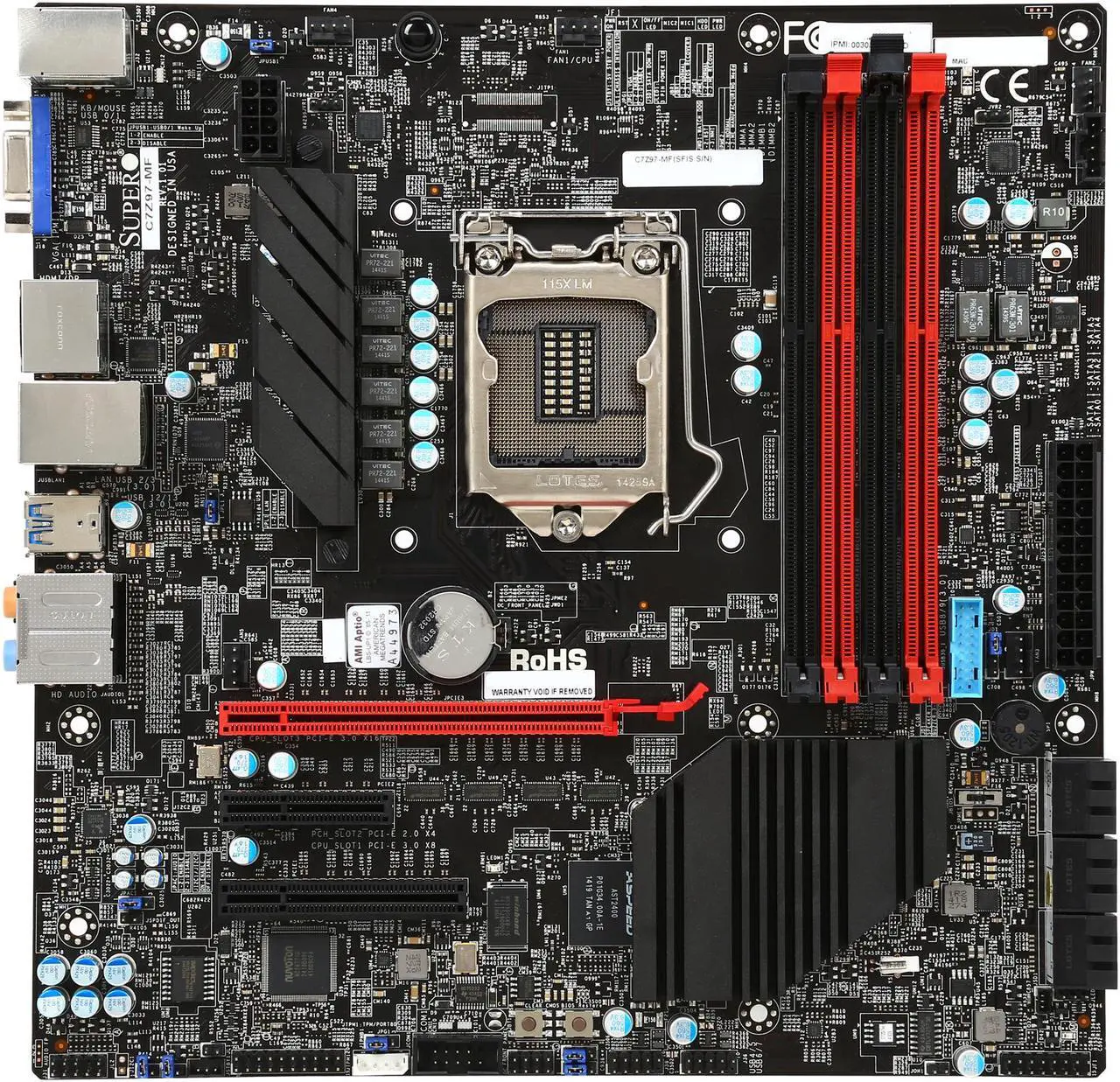 Alt view image 3 of 5 - SUPERMICRO MBD-C7Z97-MF Micro ATX Server Motherboard LGA 1150 Intel Z97 DDR3 3300(OC)