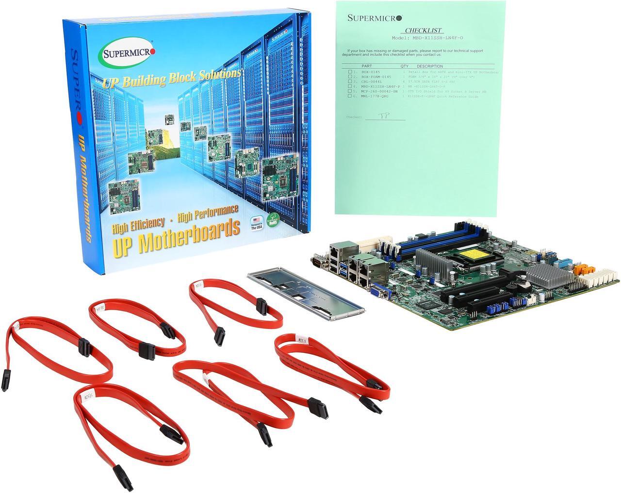 Alt view image 5 of 5 - SUPERMICRO MBD-X11SSH-LN4F-O Micro ATX Server Motherboard LGA 1151 Intel C236