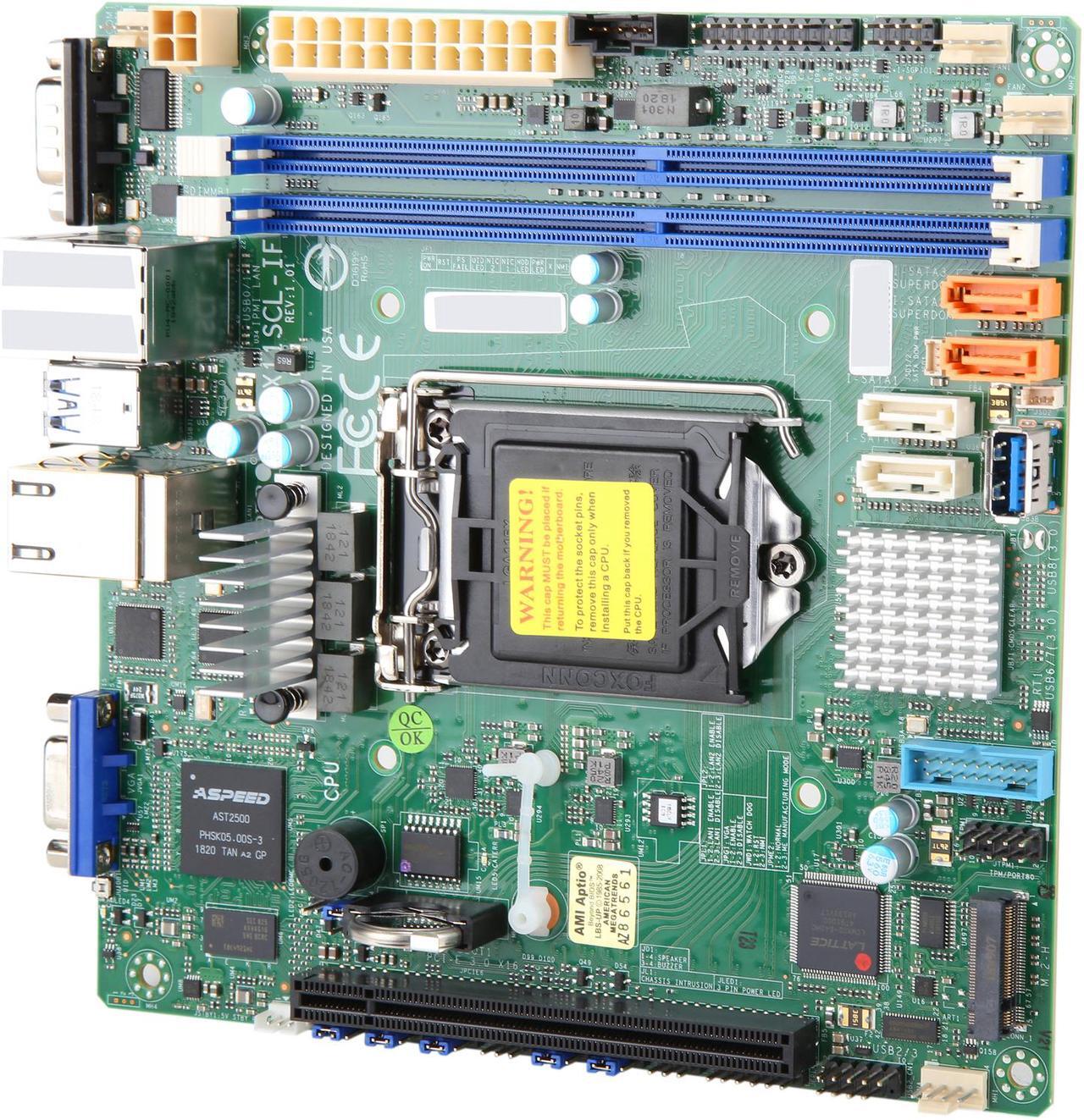 Alt view image 2 of 6 - SUPERMICRO MBD-X11SCL-IF-O Mini ITX Server Motherboard LGA 1151 Intel C242