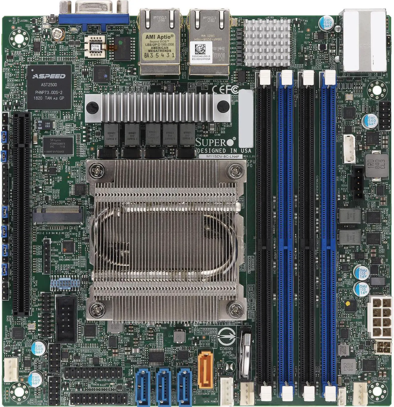 Main image of SUPERMICRO MBD-M11SDV-8CT-LN4F-O Mini ITX Server Motherboard