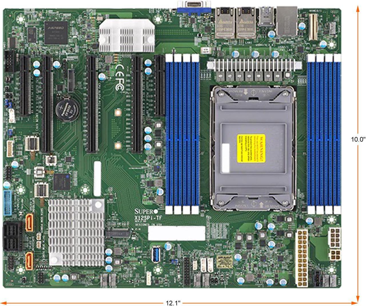 Alt view image 2 of 2 - SUPERMICRO MBD-X12SPI-TF-O ATX Server Motherboard LGA 4189 Intel C621A