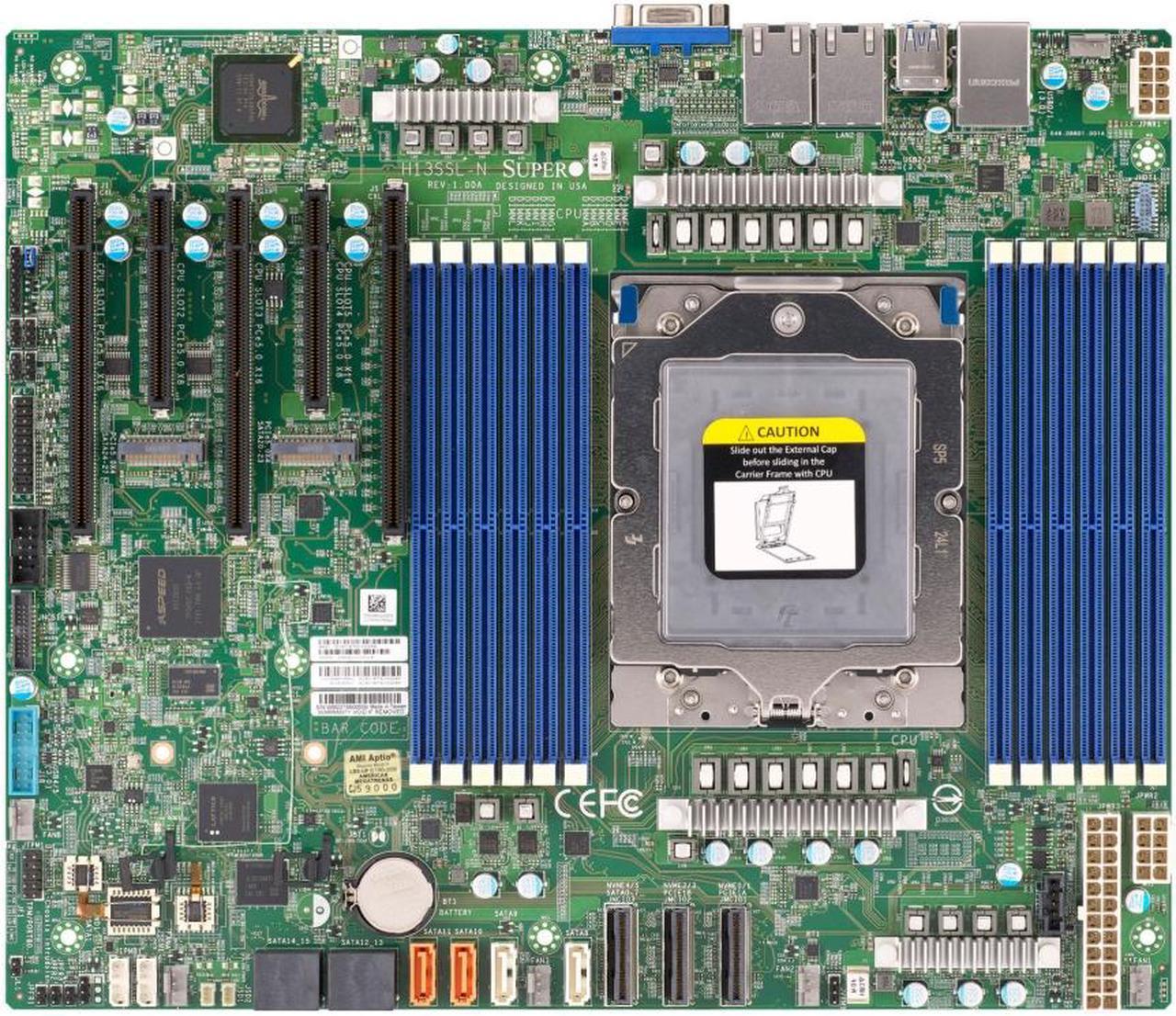 Supermicro Server Motherboard MBD-H13SSL-N Socket SP5 AMD 4th Gen EPYC™ 9004/9005 Genoa, Up to 3TB 3DS ECC RDIMM DDR5, ATX.