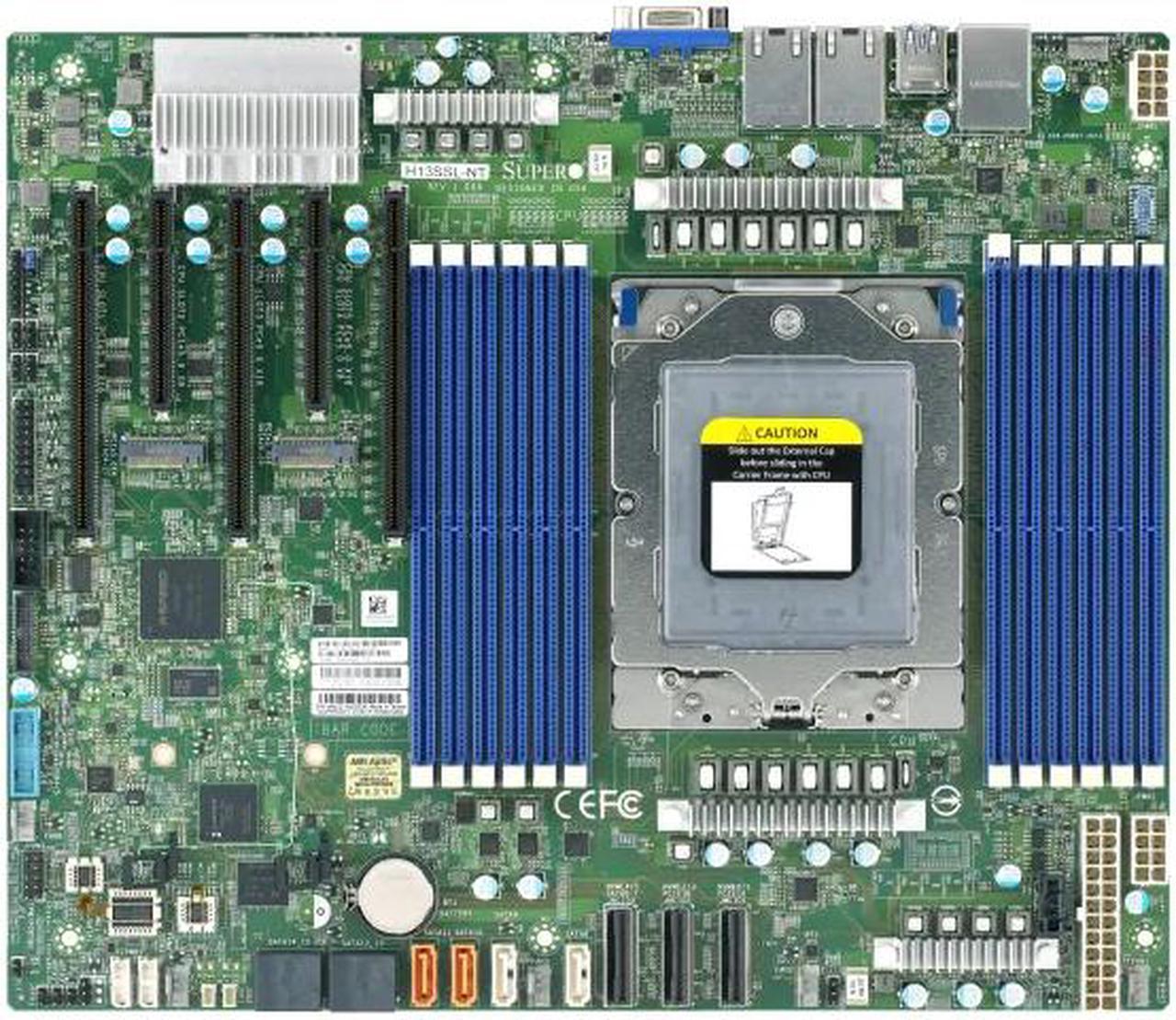 Supermicro Server Motherboard MBD-H13SSL-NT, Socket SP5 AMD 4th Gen  EPYC™ 9004/9005, Up to 3TB 3DS ECC RDIMM DDR5, ATX. Support of "EPYC 5th Gen 9005 Series"