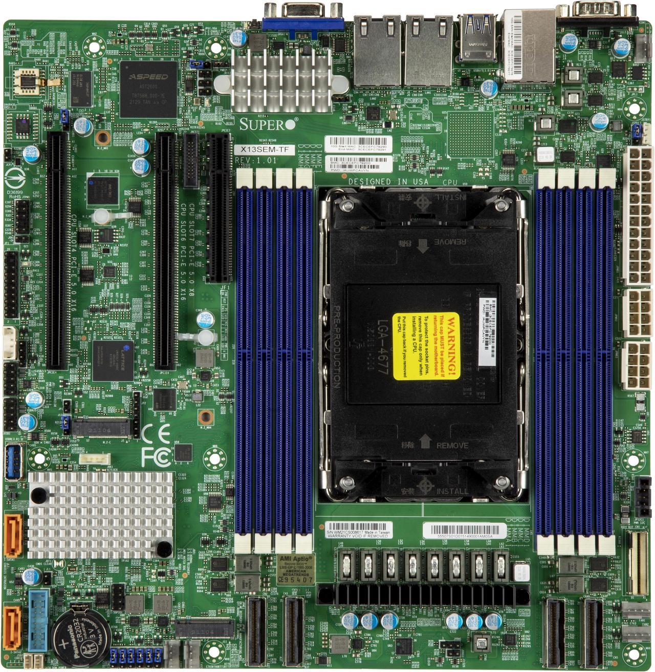 Supermicro Server Motherboard MBD-X13SEM-TF-O, 4th Gen Intel® Xeon ...