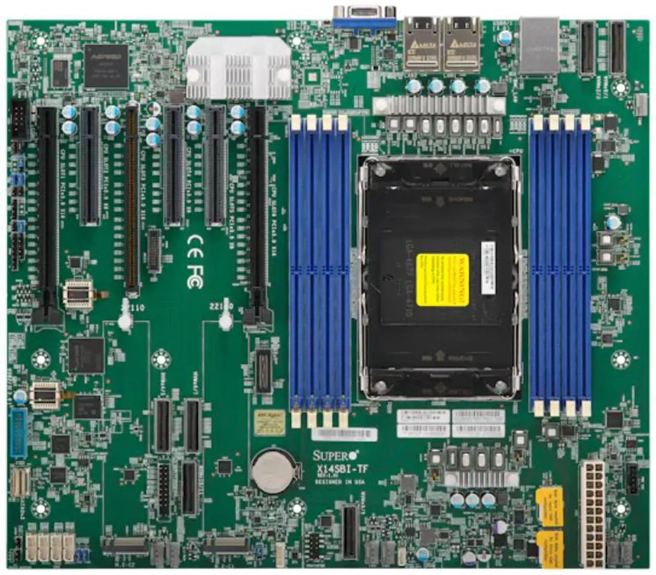 Main image of Supermicro X14SBI-TF Server Motherboard, Intel® Xeon® 6700-series processors with E-cores, Single Socket LGA-4710 (Socket E2) supported, CPU TDP supports Up to 350W TDP