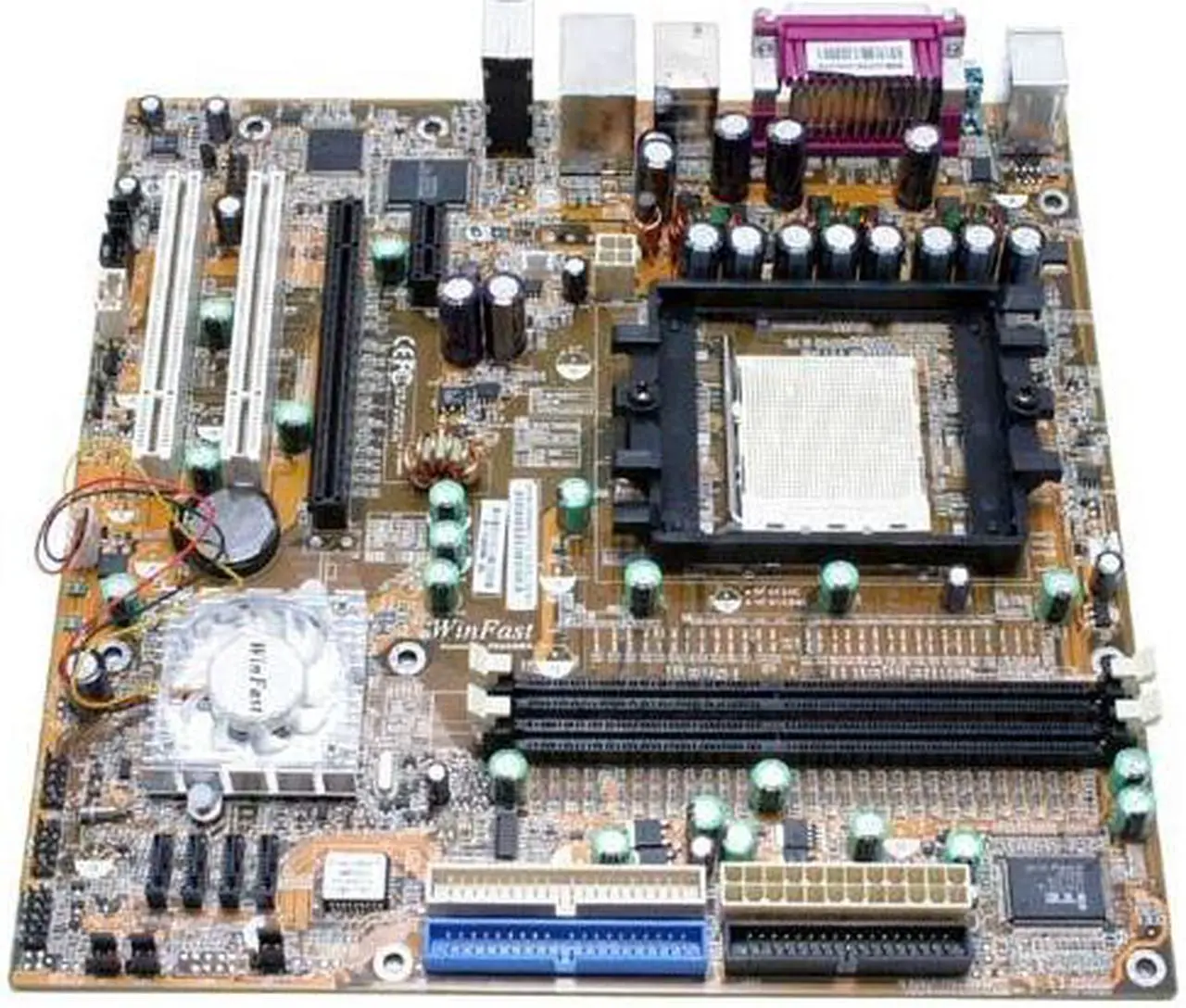 Alt view image 2 of 4 - Foxconn NF4K8MC-EKRS 939 NVIDIA nForce4 Micro ATX AMD Motherboard